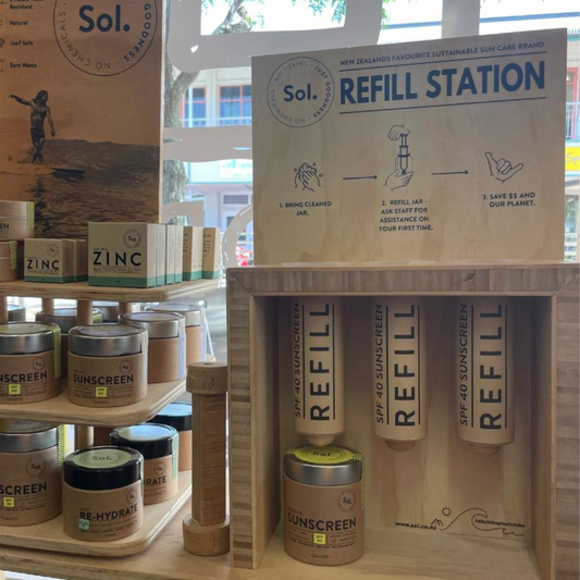 Mineral Sunscreen, Refill Station. Refill sustainable skincare and beauty in new Zealand